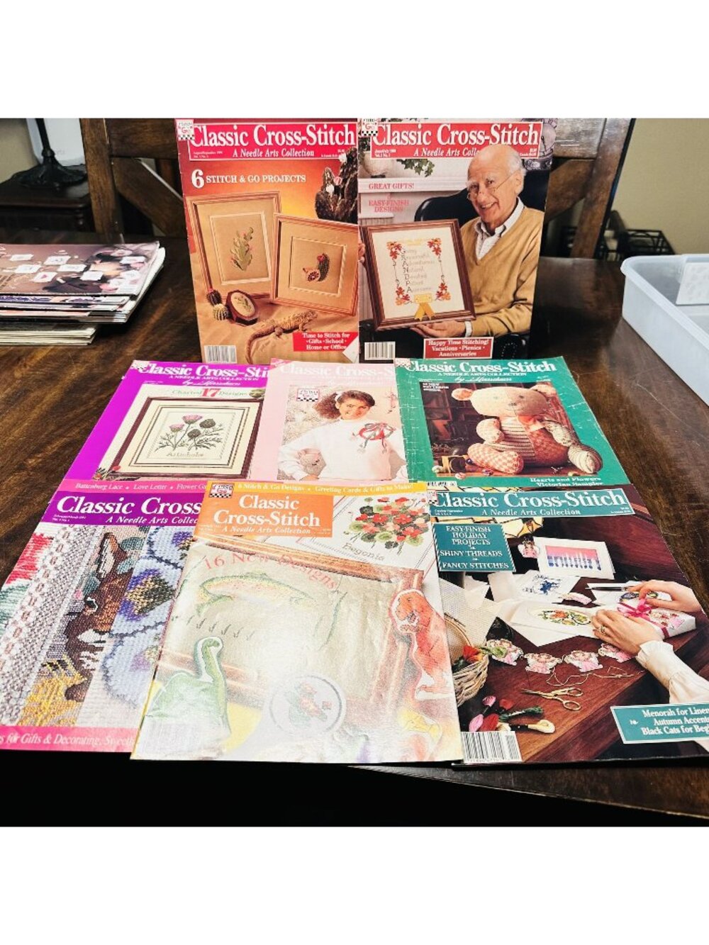Vintage Classic Cross-Stitch Magazines 1990-91 Issues Lot Of 6
